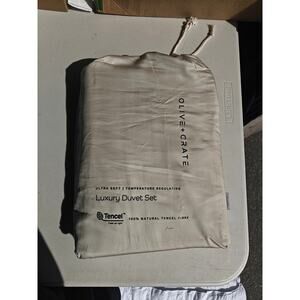 OLIVE & CRATE EUCALYPTUS - QUEEN DUVET COVER SET OATMEAL